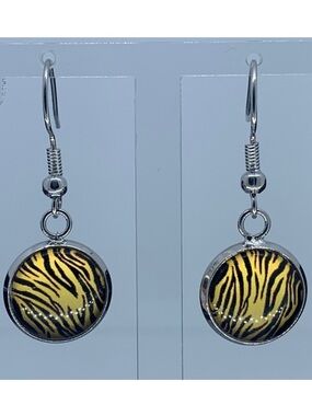 Faux Druzy Stainless Steel Dangle Earrings